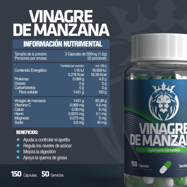 vinagre de manzana (150 caps)